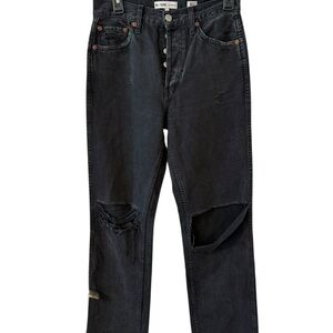 Re/Done Women's Black Distressed Jeans size 26 31" inseam like new